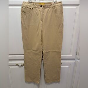 St. John Yellow Label Khaki Twill Pants Women’s Size 12